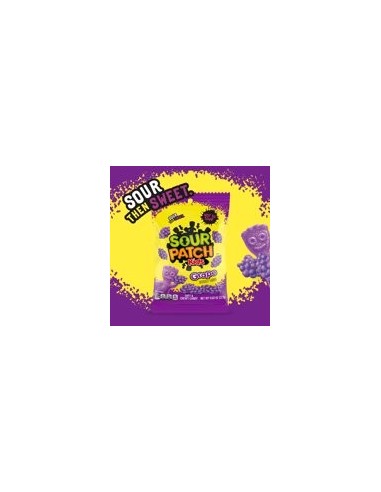 SOUR PATCH KIDS Caramelo suave y masticable de uva, 8.02 oz