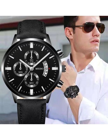 Reloj de pulsera de cuarzo minimalista para hombre, cronógrafo de acero inoxidable , Masculino