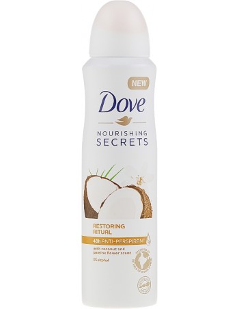 Desodorante antitranspirante con aroma a coco y jazmín Dove Nourishing Secrets Restoring Ritual 150ml