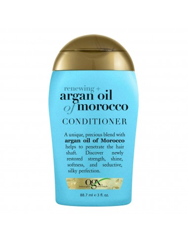 Acondicionador diario OGX Renewing Argan Oil of Morocco Shine Enhancing, 3 fl oz, tamaño de viaje ( pequeño)