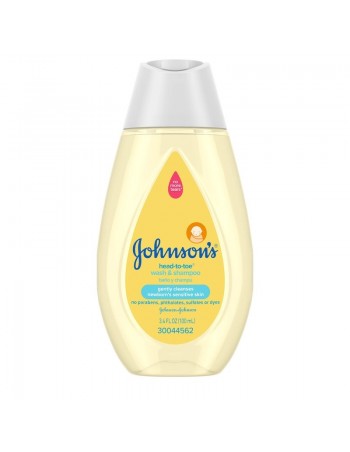 Johnson's Head-To-Toe Tearless Baby Wash & Shampoo, 3,4 fl. oz ( pequeño)