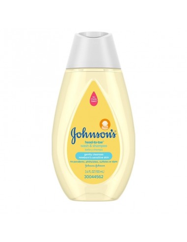 Johnson's Head-To-Toe Tearless Baby Wash & Shampoo, 3,4 fl. oz ( pequeño)