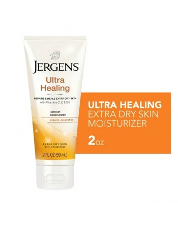 Jergens Ultra Healing Loción corporal para manos y cuerpos , loción corporal hidratante para piel seca ultra curativa, 2oz