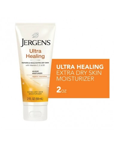 Jergens Ultra Healing Loción corporal para manos y cuerpos , loción corporal hidratante para piel seca ultra curativa, 2oz