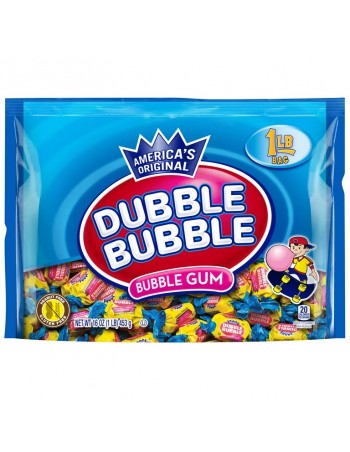 Chicles Dubble Bubble Twist Bubble Gum, 16 Oz 1LB-72 unidades