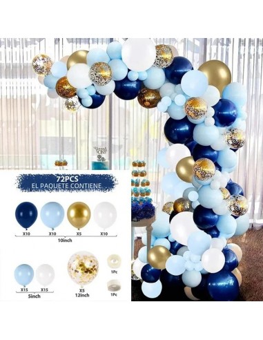 72 Uds. de Globo Azul Garland Arch Bienvenido Baby Shower Día de San Valentín fiesta de cumpleaños decoraciones de boda