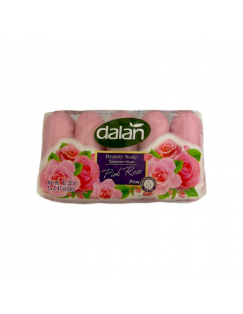 Jabón de Belleza Dalan en su encantadora versión Rosa Rosada. Este paquete ofrece 5 barras de jabón de 2.47 oz cada una