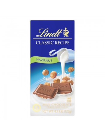 Lindt Classic Recipe Milk Chocolate with Hazelnuts 125g