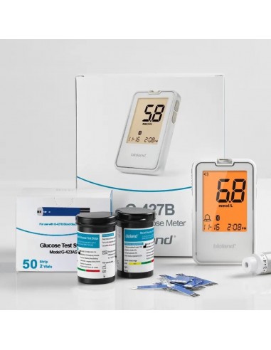 Kit de monitor de glucosa en sangre inteligente, Analizador de glucosa en sangre, tiras de prueba de monitoreo, sensor bluetooth