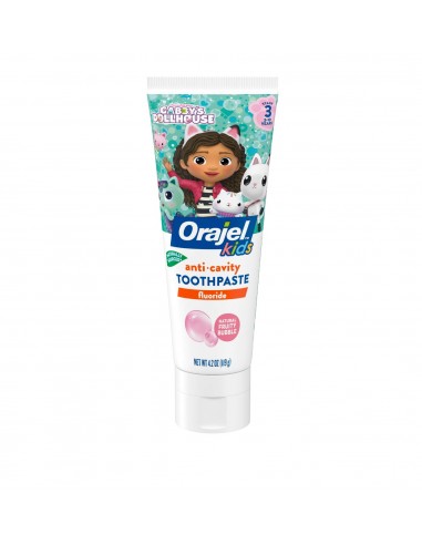 Orajel Kids Anti-Cavity Fluoride Toothpaste - Natural Fruity Bubble Flavor (119g)