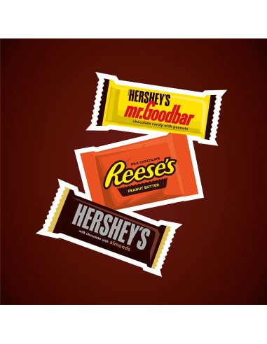 Caramelo de tamaño bocadillo con sabor a chocolate surtido de Hershey's y Reese's 3 unidades