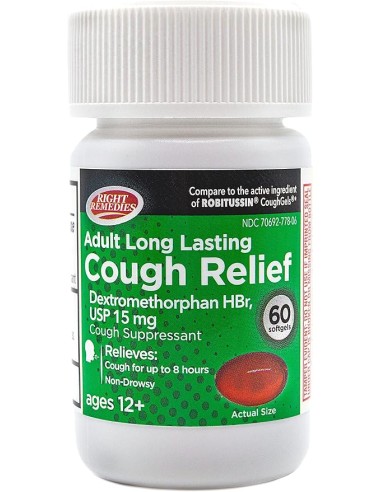 Cough Relief dextrometorfano HBr 15 mg 60 u