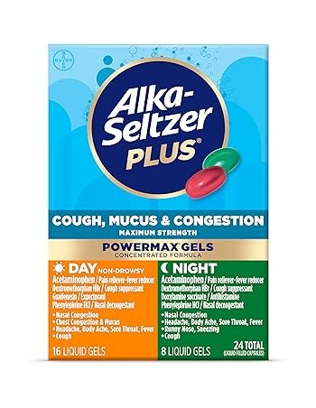 Alka-Seltzer Plus Máxima fuerza, tos moco y congestión, día+noche