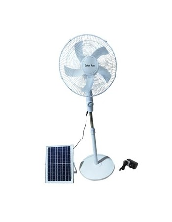 Ventilador de pie 16" recargable y solar