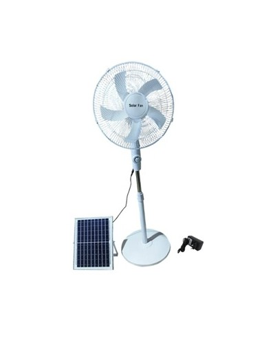 Ventilador de pie 16" recargable y solar