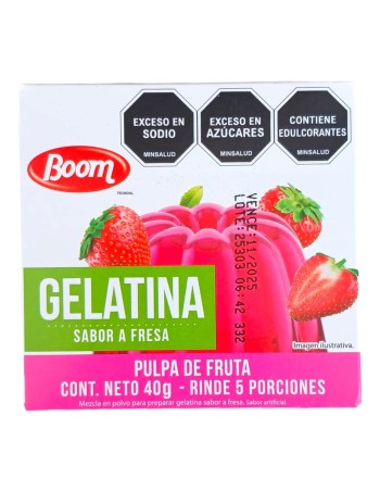 Gelatina Boom sabor fresa 40g