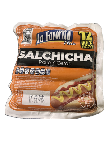 La Favorita salchicha de pollo y cerdo 12u