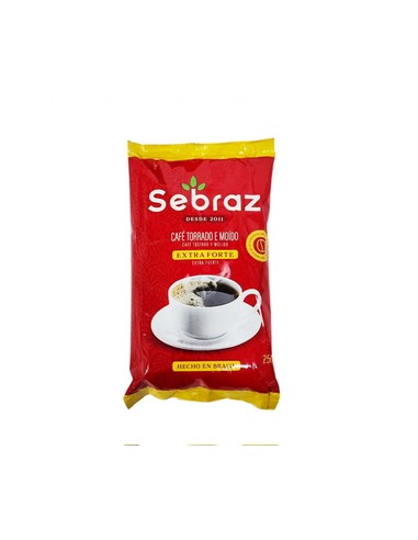 Café tostado y molido extra fuerte Sebraz 250g