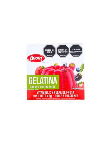 Gelatina Boom Frutos rojos 40g