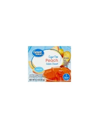 Great Value Postre de Gelatina de Durazno sin Azúcar 0.3 oz